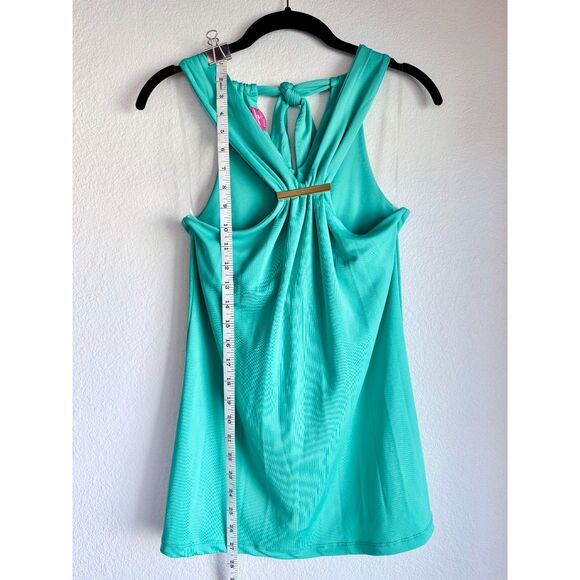 Trina Turk x INC International Concepts Halter Neck Top with Hardware in Teal XS - Picture 9 of 10